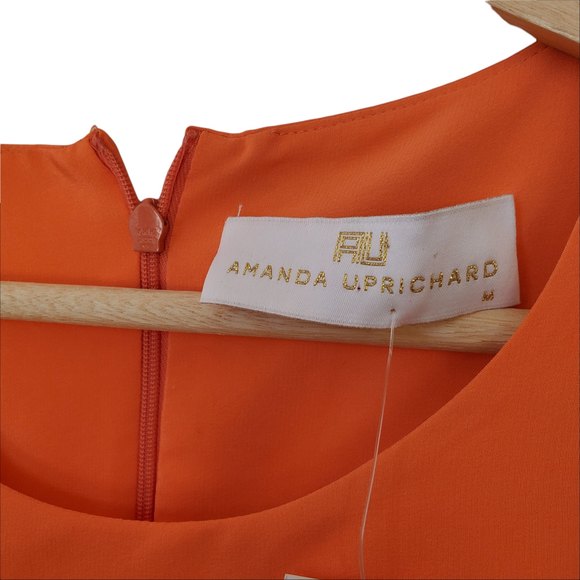 NWT Amanda Uprichard Orange Peach Elle Mini Silk Dress Sleeveless Size M - Picture 6 of 6
